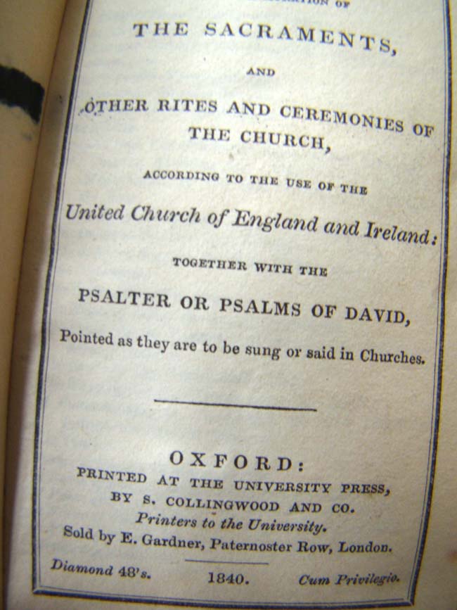 A pocket sized Book of Common Prayer published in Oxford in 1840 — image 2